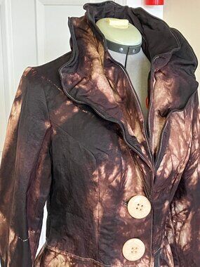 Cropped peplum Brown Batik Jacket